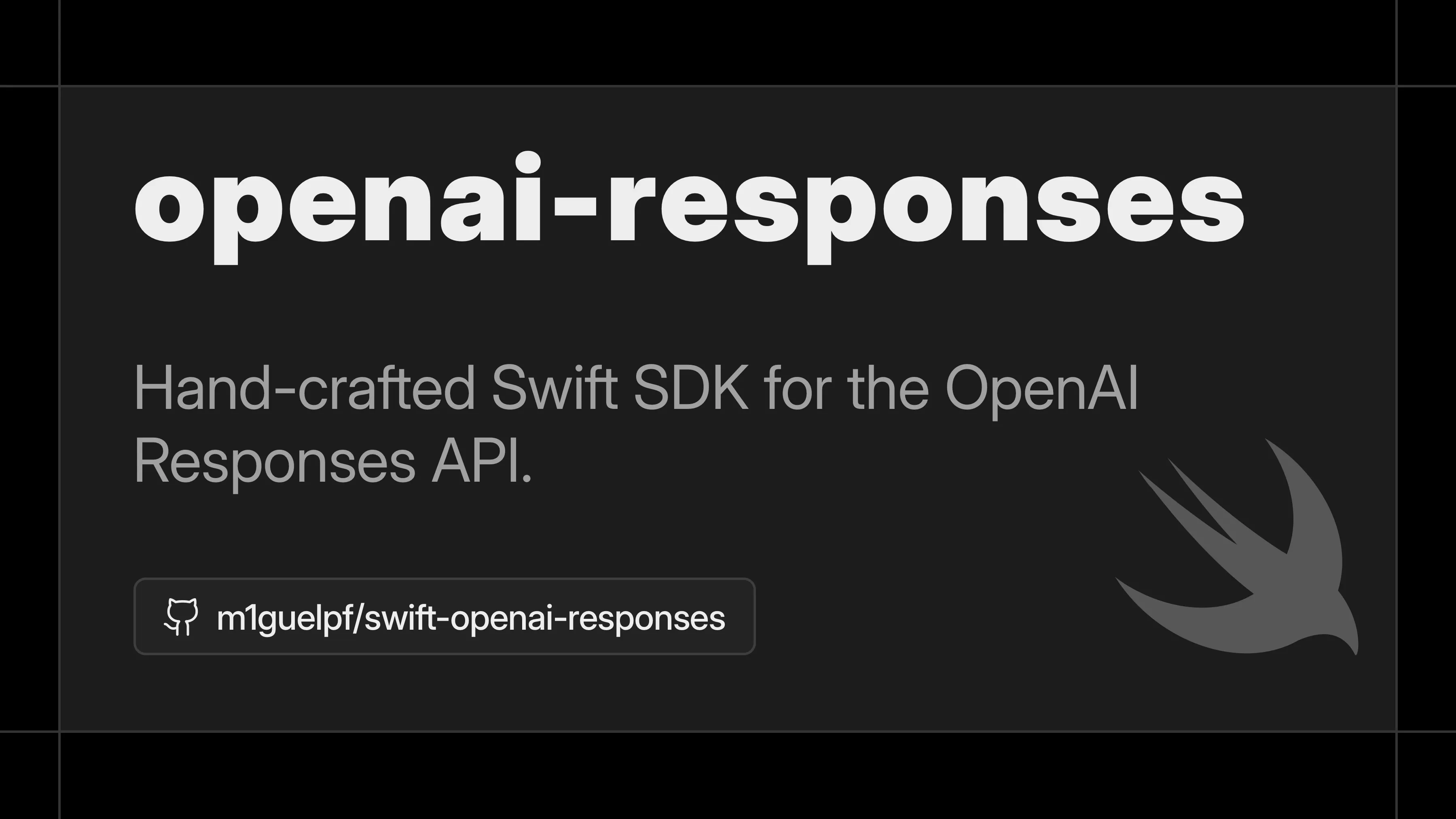 GitHub - m1guelpf/swift-openai-responses: Hand-crafted Swift SDK for the OpenAI Responses API.