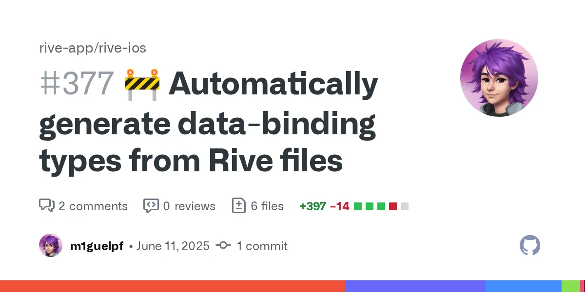 🚧 Automatically generate data-binding types from Rive files by m1guelpf · Pull Request #377 · rive-app/rive-ios
