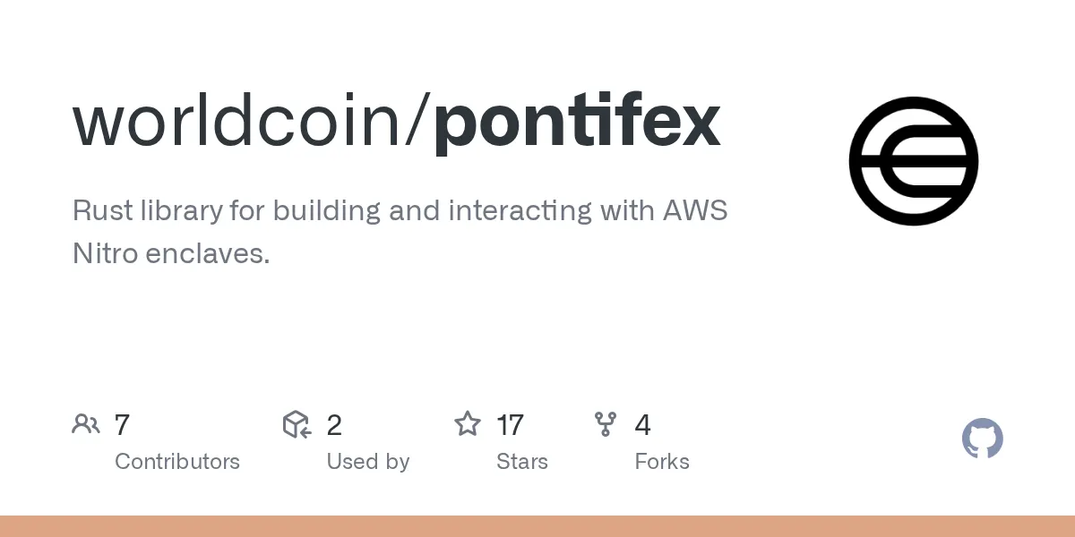 GitHub - worldcoin/pontifex: Rust library for building and interacting with AWS Nitro enclaves.