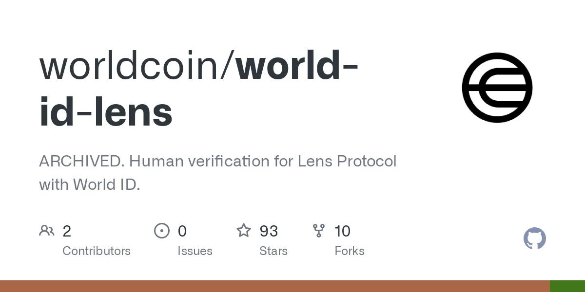 GitHub - worldcoin/world-id-lens: ARCHIVED. Human verification for Lens Protocol with World ID.