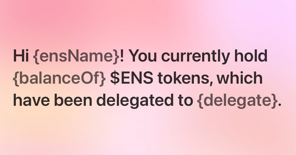 Who is voting with my $ENS?