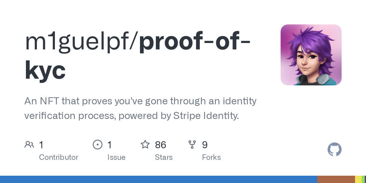 GitHub - m1guelpf/proof-of-kyc: An NFT that proves you've gone through an identity verification process, powered by Stripe Identity.