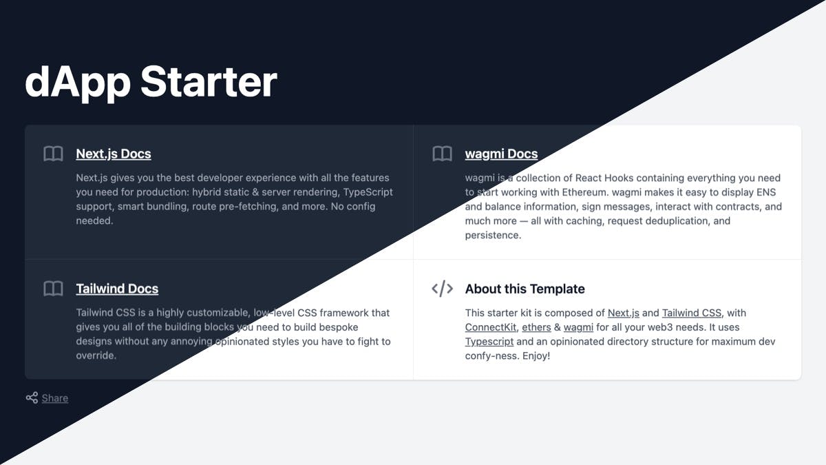 GitHub - m1guelpf/dapp-starter: The template I use to kickstart all my web3 apps.